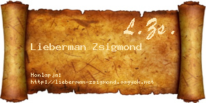 Lieberman Zsigmond névjegykártya