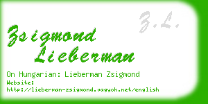 zsigmond lieberman business card